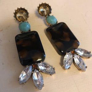JCrew tortoise and turquoise statement earrings!